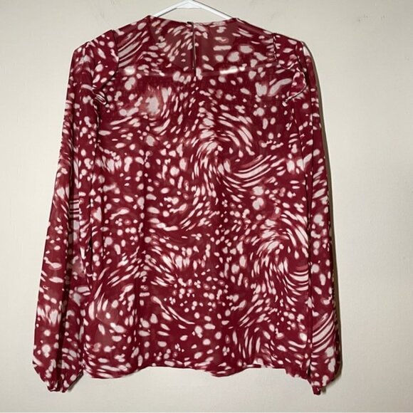 Maje Swirling Dot Lipone Smocked Blouse size 1 - Picture 8 of 13